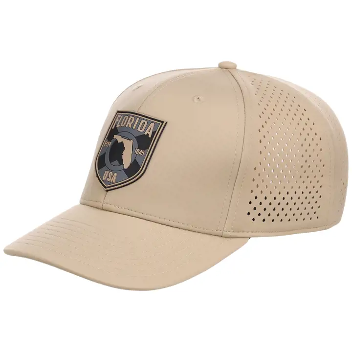 Casquette perforée brodée du drapeau de la Floride KHA