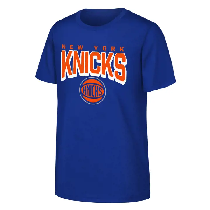 T-shirt New York Knicks NBA enfant - Modèle « On The Block » - Bleu 24