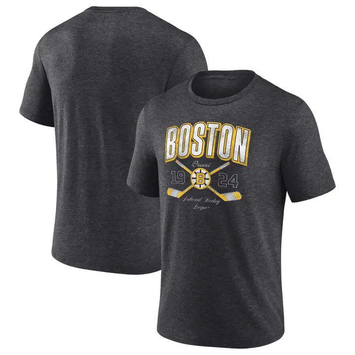 T-shirt Boston Bruins LNH Cross Sticks Triblend anthracite