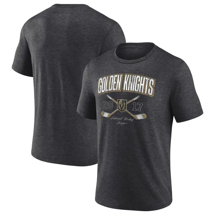 T-shirt mélange triblend à motif crosse de hockey des Golden Knights de Vegas (LNH), couleur anthracite