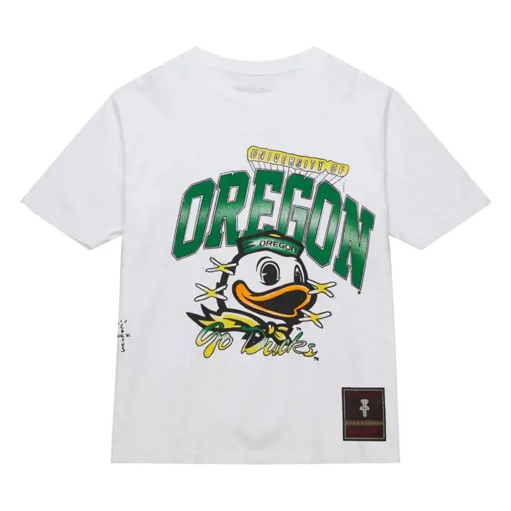 T-shirt blanc dessiné à la main Oregon Ducks NCAA x Cactus Jack