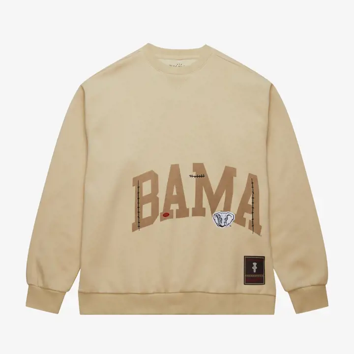Alabama Crimson Tide NCAA x Cactus Jack Sweat Ras du Cou à Écussons TAN