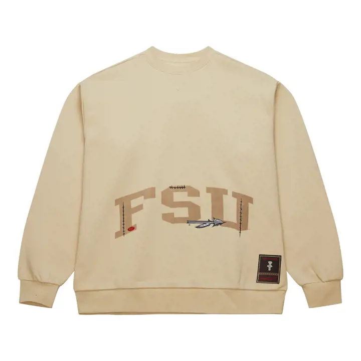 Florida State Seminoles NCAA x Cactus Jack Patched Crew TAN