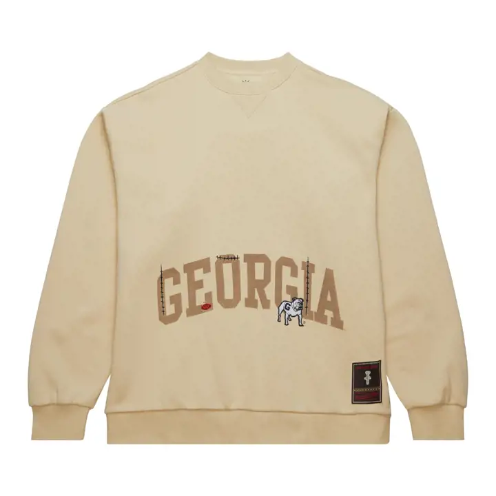 Georgia Bulldogs NCAA x Cactus Jack Patched Crew TAN