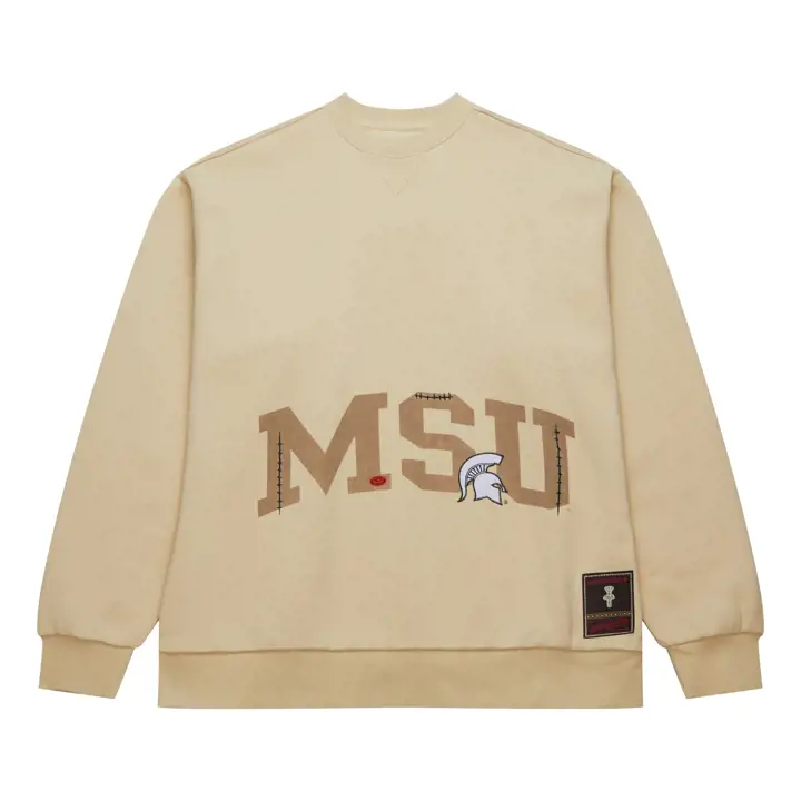 Michigan State Spartans NCAA x Cactus Jack Patched Crew TAN