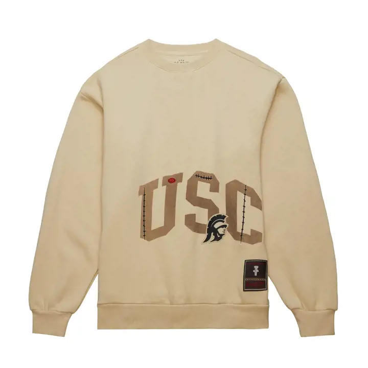 USC Trojans NCAA x Cactus Jack Sweat Ras du Cou à Patches TAN