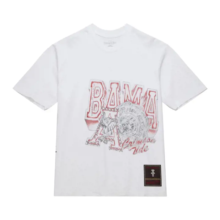T-shirt blanc Alabama Crimson Tide NCAA x Cactus Jack dessiné à la main