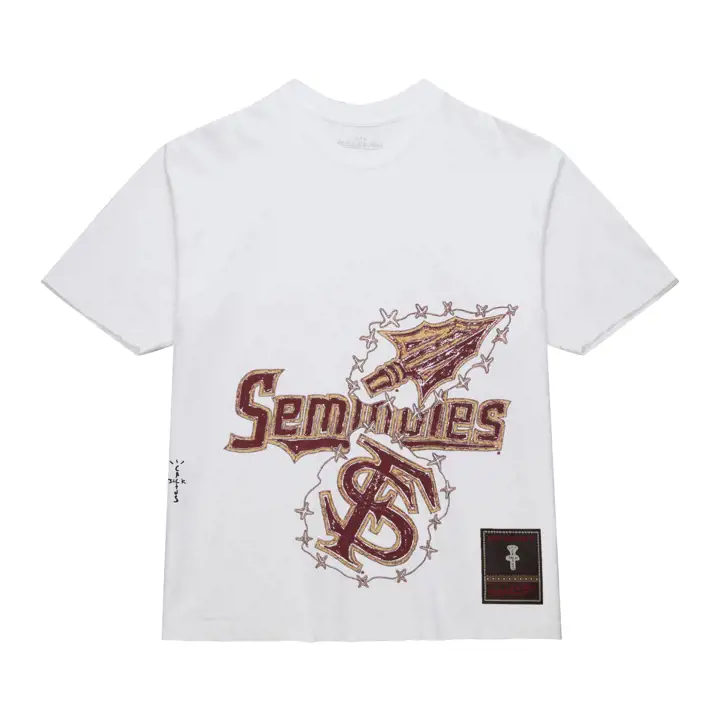Florida State Seminoles NCAA x Cactus Jack Dessin à la main blanc