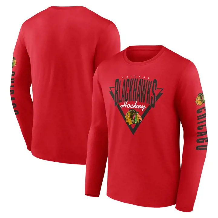T-shirt manches longues rouge des Blackhawks de Chicago (LNH)