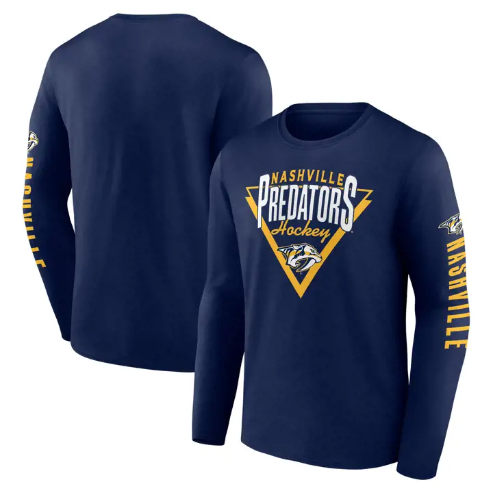 T-shirt à manches longues Nashville Predators NHL Headline Bleu marine