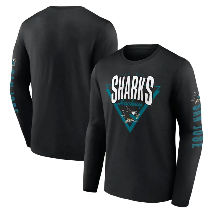 T-shirt à manches longues San Jose Sharks NHL Headline noir