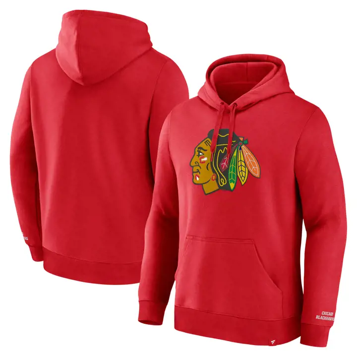 Chandail à capuchon surélevé rouge des Blackhawks de Chicago LNH
