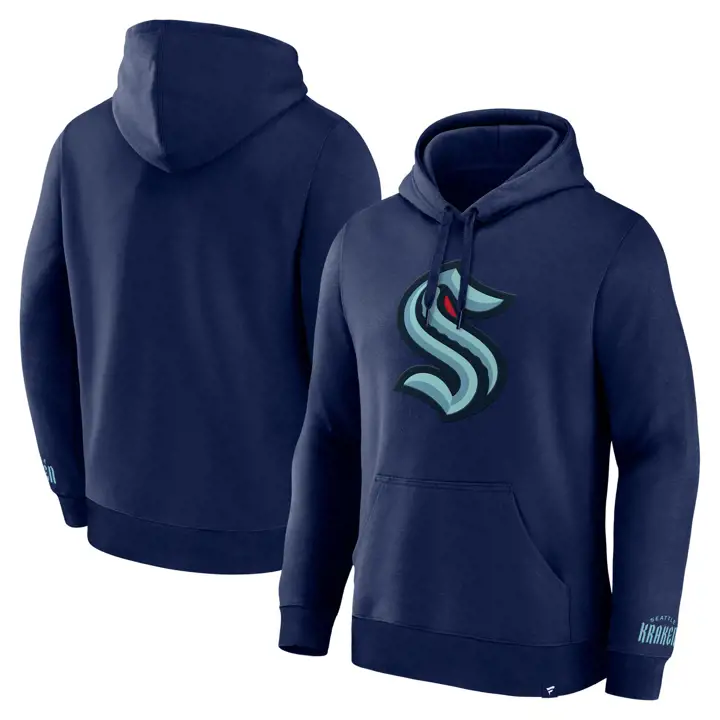 Sweat à capuche surélevé Seattle Kraken NHL Bleu marine