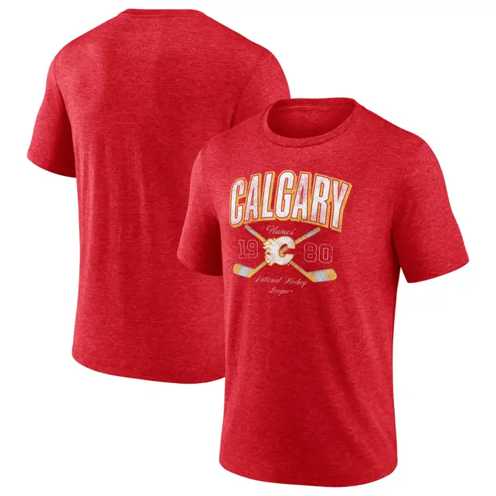 T-shirt triblend rouge Calgary Flames NHL Cross Sticks