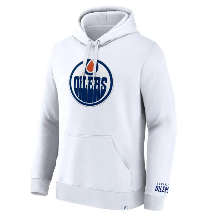 Chandail à capuchon surélevé LNH Edmonton Oilers BLANC