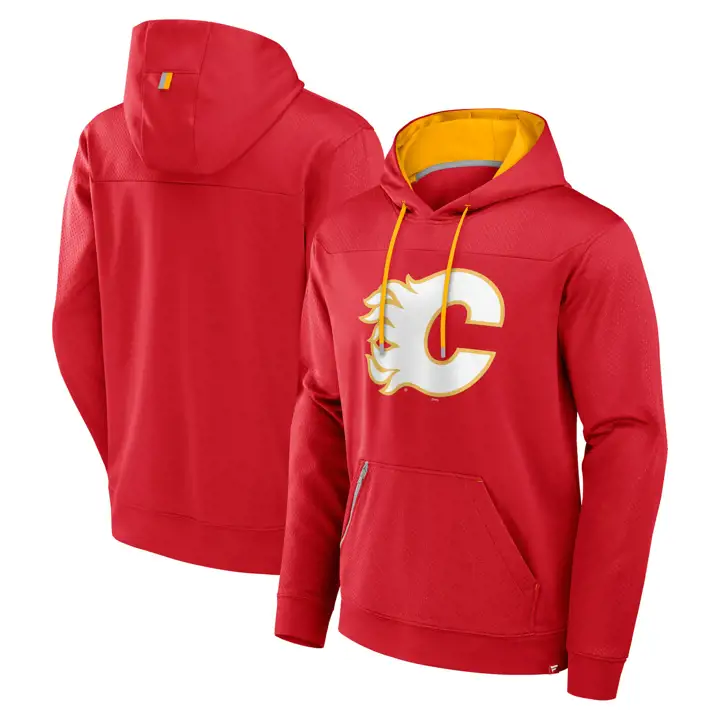 Chandail à capuchon Défenseur LNH Calgary Flames 24 Rouge