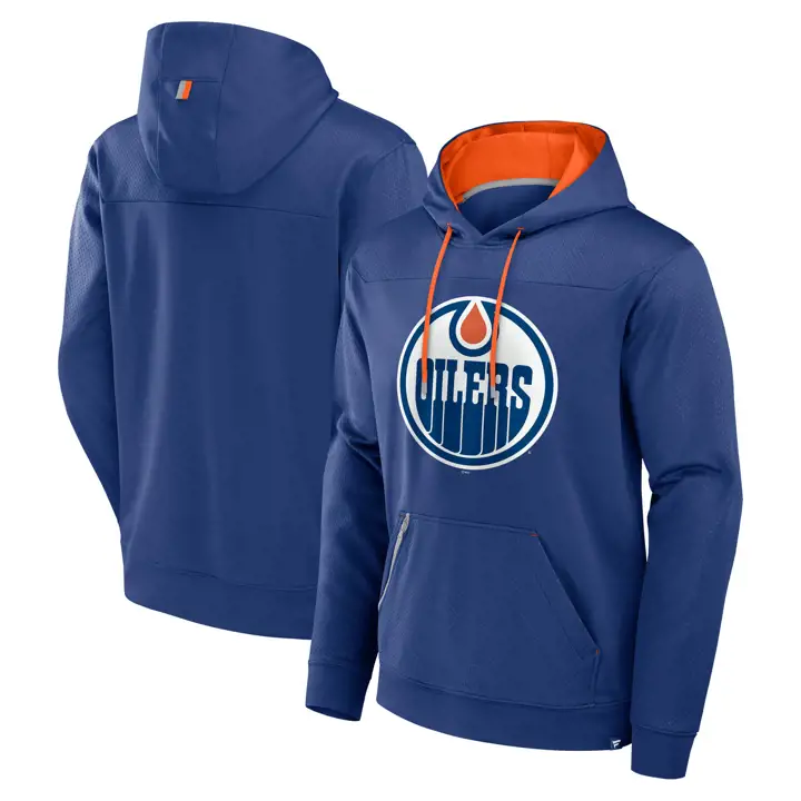 Chandail à capuchon du défenseur des Oilers d'Edmonton (LNH) 24 - Bleu