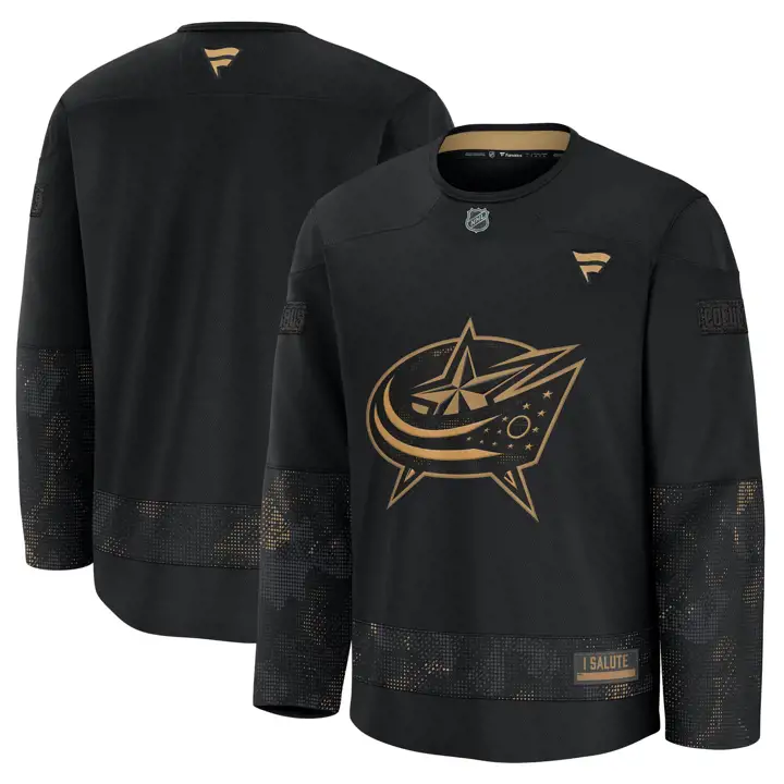 Maillot d'entraînement d'appréciation militaire 24 BL des Blue Jackets de la LNH
