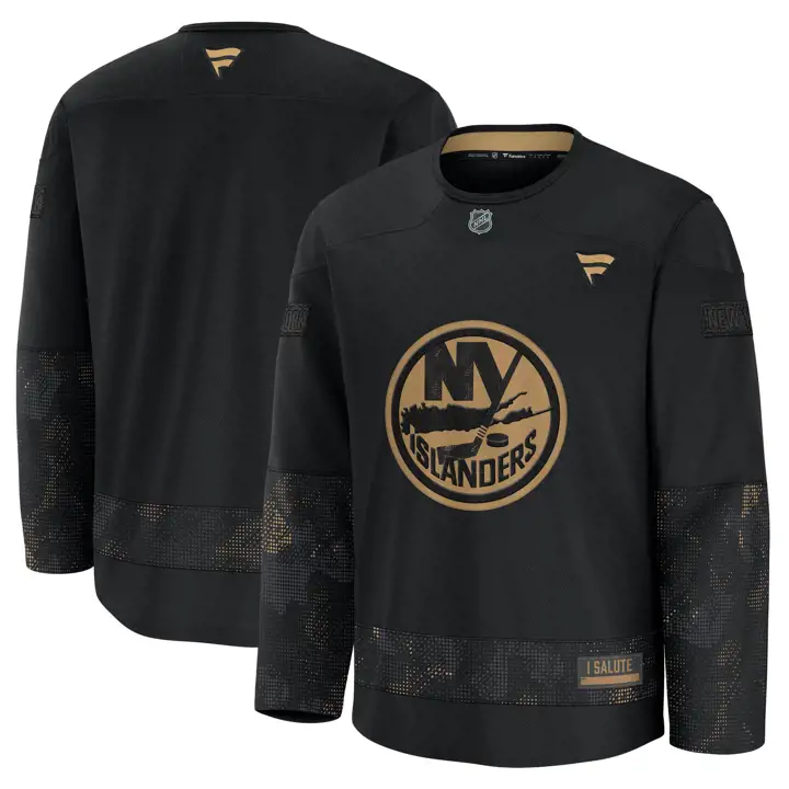 Maillot d'entraînement des Islanders NHL pour l'appréciation militaire 24 BLK/C
