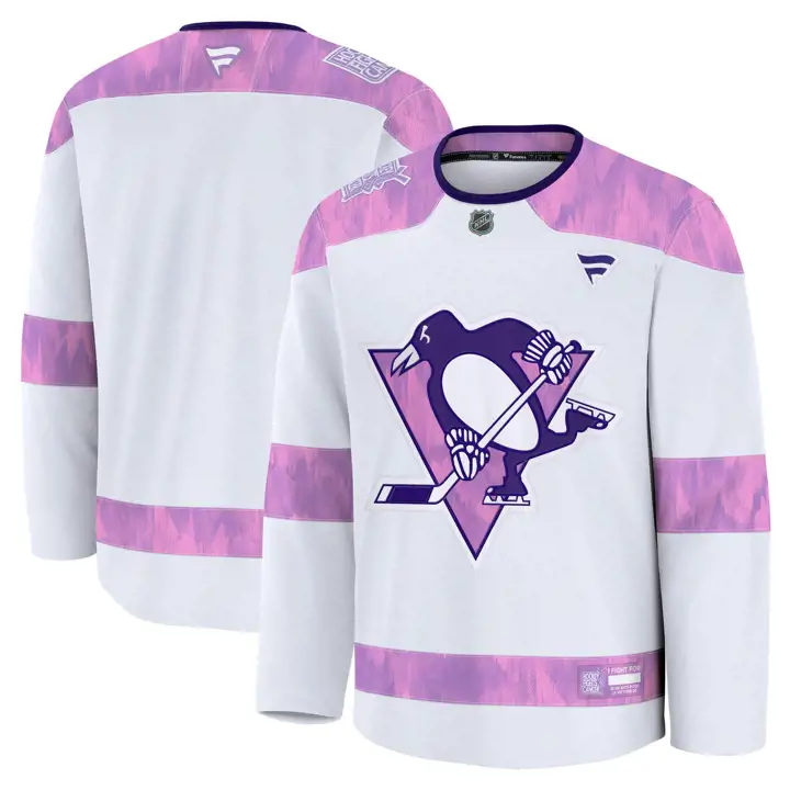 Maillot d'entraînement HFC des Penguins de Pittsburgh LNH 24 BLANC