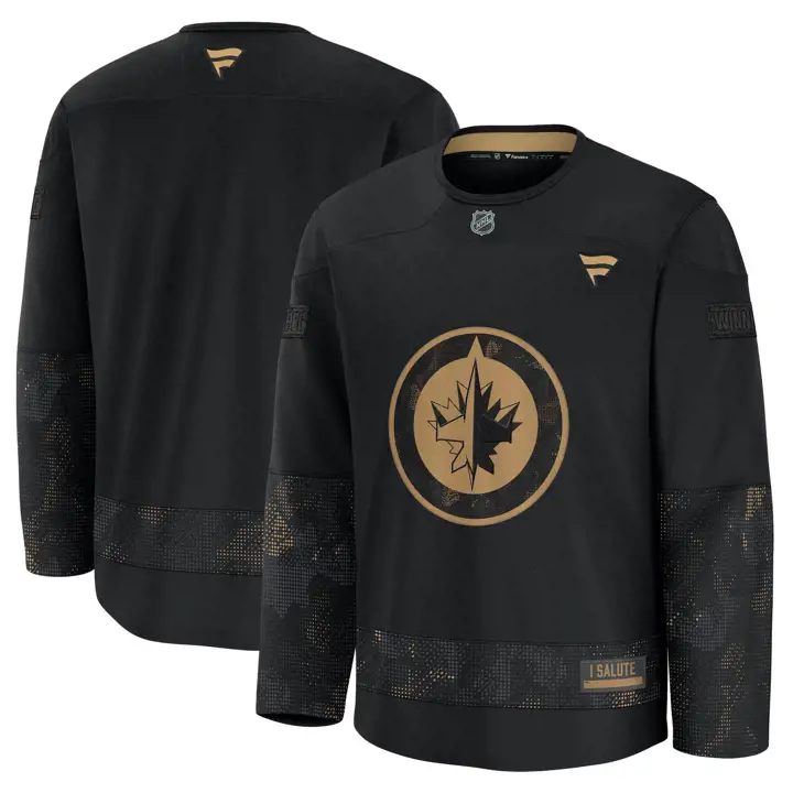 Maillot d'entraînement des Jets de Winnipeg de la LNH en hommage aux forces armées 24 B