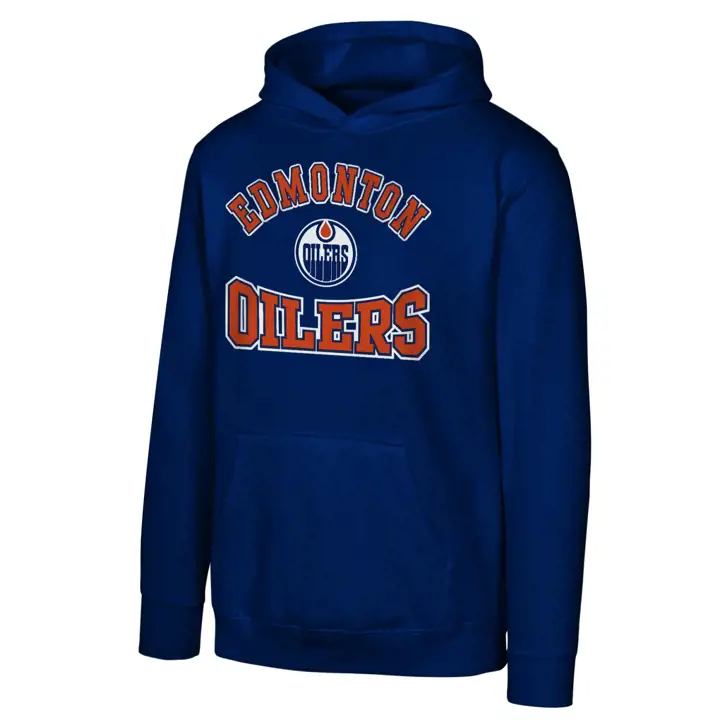 EDMONTON OILERS NHL Chandail à Capuchon pour Jeunes Ville Natale 24 BLEU