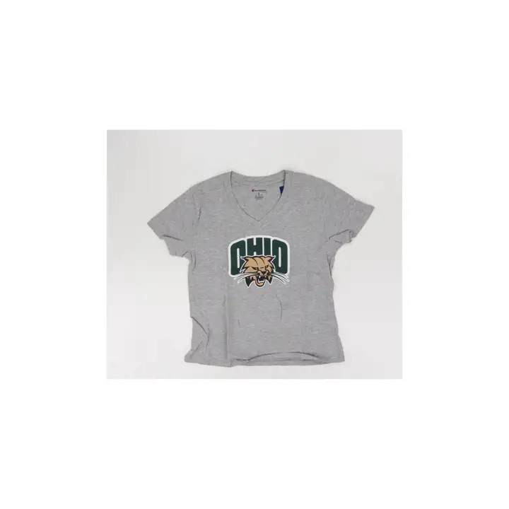 T-shirt à col en V pour femme NCAA Ohio University Core GRY