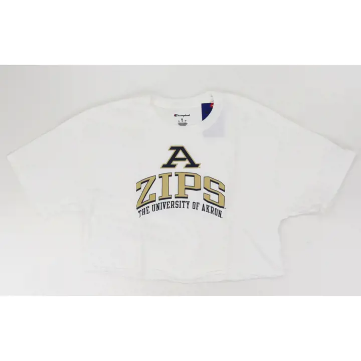 T-shirt court pour femme Akron Zips NCAA - Blanc