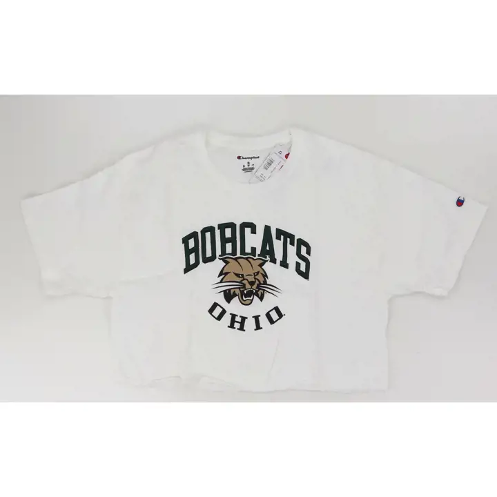 T-shirt court pour femme NCAA Ohio University BLANC