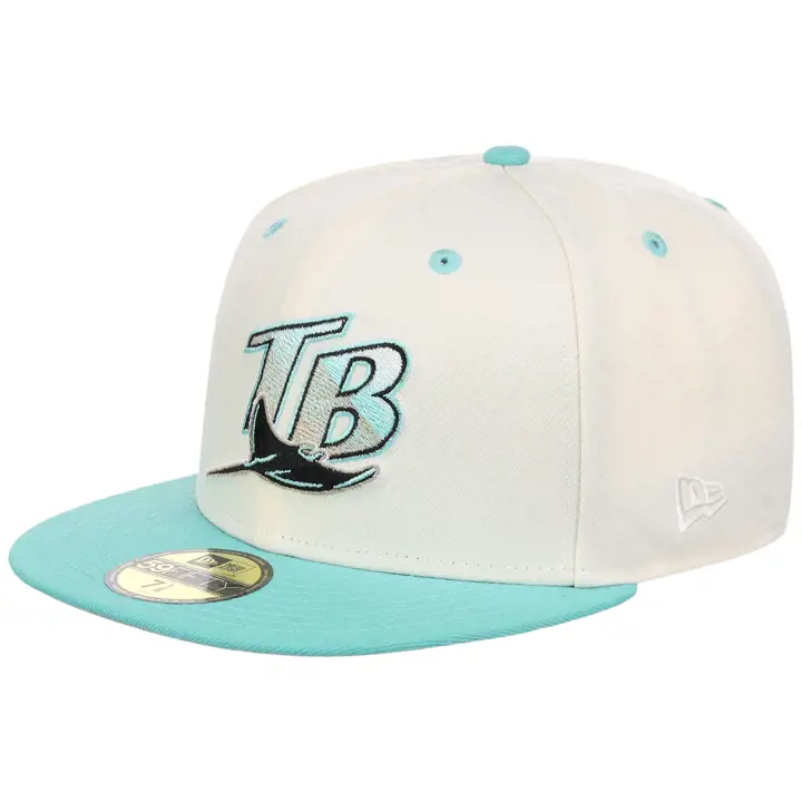 Casquette 59FIFTY Agave Blanco des Rays de Tampa Bay MLB DKGRY/TEAL/GRY