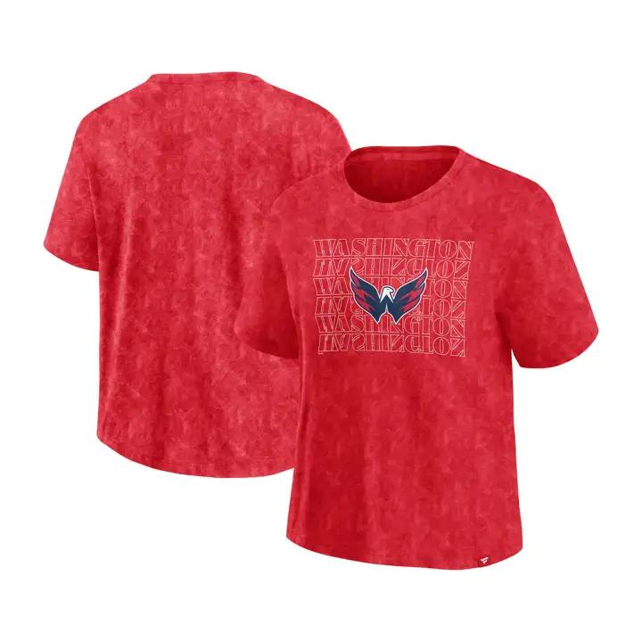 T-SHIRT COURT LAVÉ DÉLAVÉ BICOMPOSÉ FEMME NHL WASHINGTON CAPITALS RE