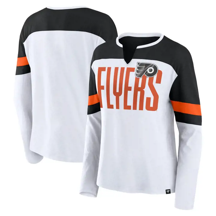 TEE PHILADELPHIA FLYERS LNH FEMME FROZEN À MANCHES LONGUES EN TRICOT MÉLANGE BLANC/BLEU