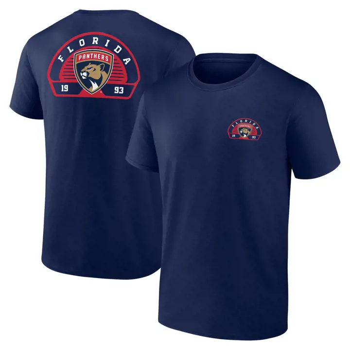 T-SHIRT EN COTON SS VALOR DES PANTHERS DE LA FLORIDE DE LA LNH BLEU MARINE