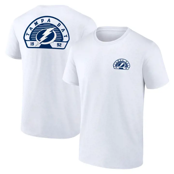 T-SHIRT EN COTON TAMPA BAY LIGHTNING NHL VALOR MANCHES COURTES BLANC