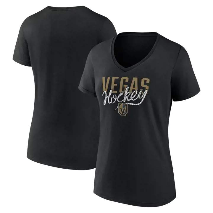 T-shirt à manches courtes en lacet pour femme NHL Vegas Golden Knights 24 BLK