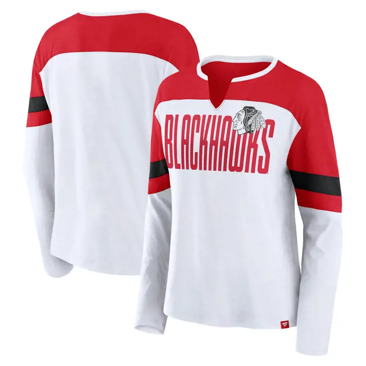 Haut à manches longues pour femme Biblend NHL Chicago Blackhawks Frozen 24 WHT