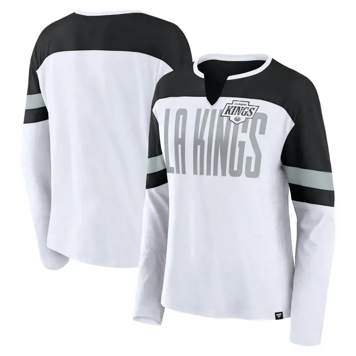 Los Angeles Kings NHL Women's Frozen Biblend LS 24 BLANC
