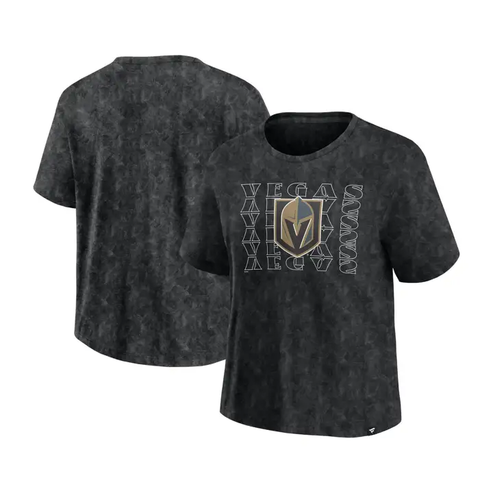 T-shirt délavé en mélange de coton-polyester Golden Knights NHL pour femme 24 BLK