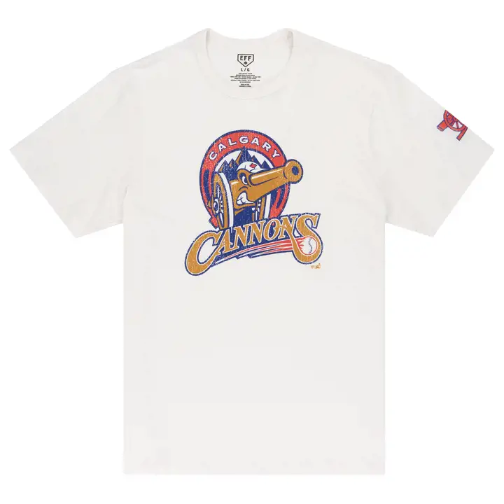 T-shirt vintage MiLB CALGARY CANNONS EFF BLANC