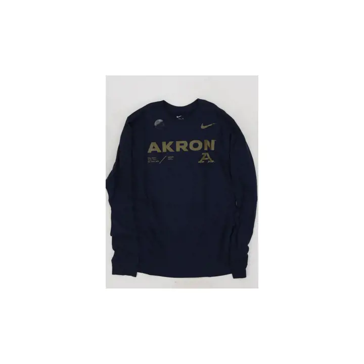 T-shirt Dri-Fit manches longues NCAA Zips d'Akron, marine