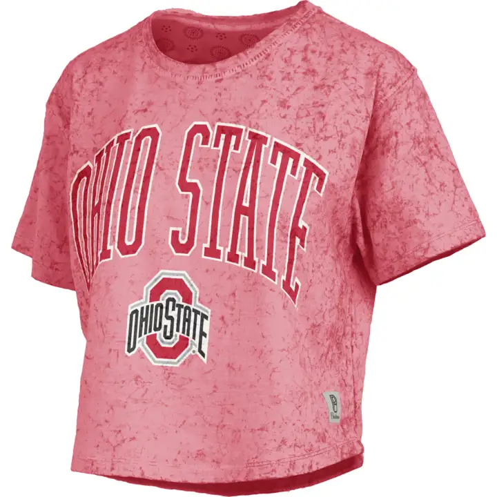 OHIO STATE BUCKEYES NCAA HAUT COURT FEMME DÉLAVÉ AU SOLEIL 24 rouge