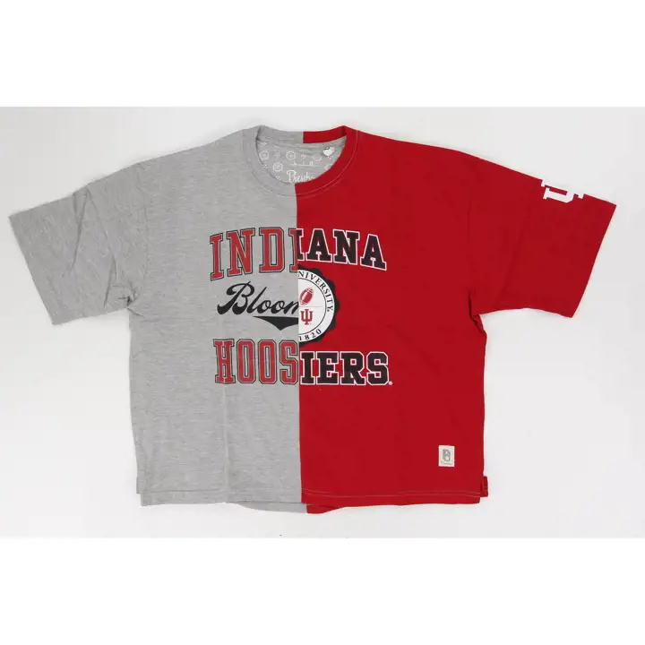 INDIANA HOOSIERS NCAA FEMME T-SHIRT MOITIÉ/MOITIÉ 24 crim/ g
