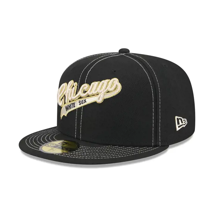 Casquette 59FIFTY MLB Touch of Gold 2.0 des CHICAGO WHITE SOX GRIS/NOIR