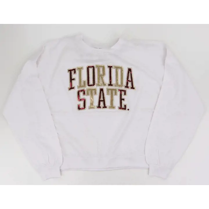 SWEAT-SHIRT À SEQUINS FEMME UNIVERSITAIRE NCAA SEMINOLES 24 BLANC