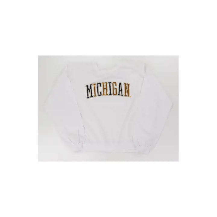 Wolverines NCAA FEMME SWEAT SEQUINS ÉCOLE 24 BLANC