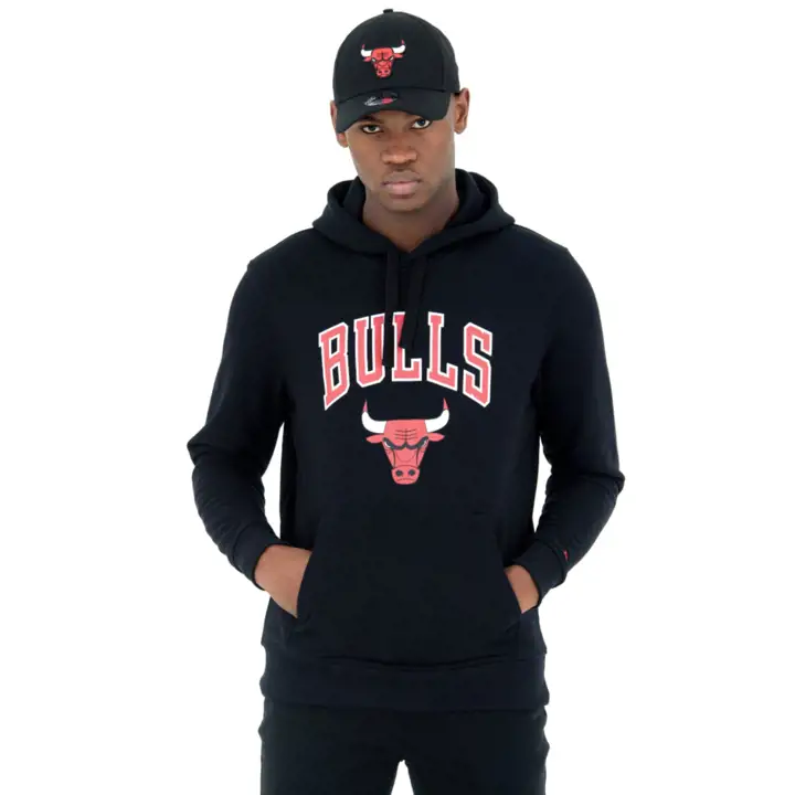 Logo des Chicago Bulls (NBA) – Neuf, ancien stock, capuchon noir/rouge