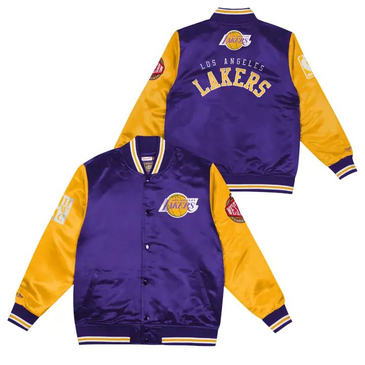 Veste en satin M&N Youth des Lakers de Los Angeles NBA NOIR