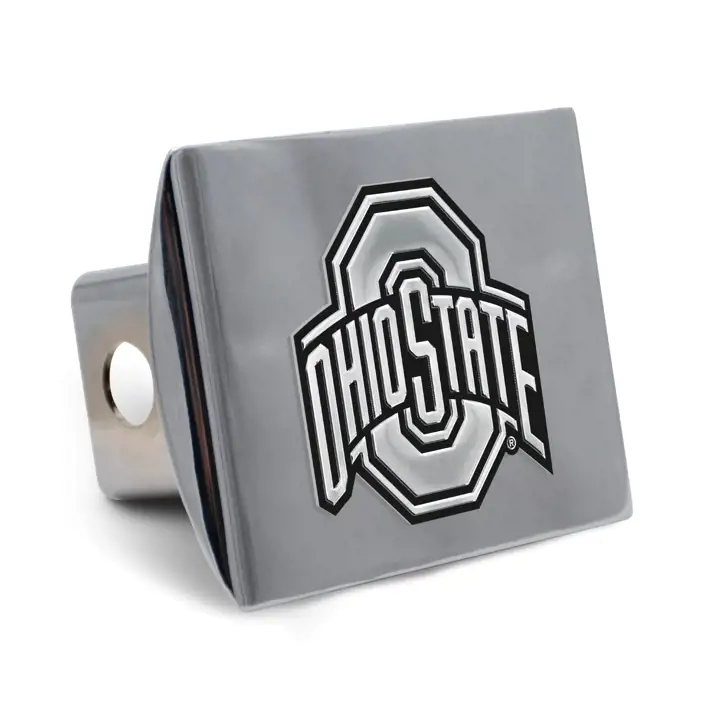 Cache-attelage avec logo chromé de qualité supérieure Ohio State Buckeyes SILV