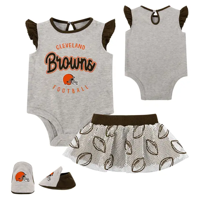 Bavoir et chausson Cleveland Browns NFL NB All Dolled Up GRY