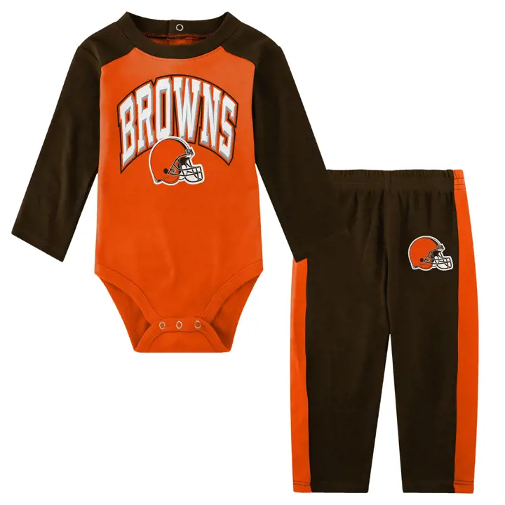 Ensemble de 2 grenouillères pour nouveau-né Cleveland Browns NFL Rookie of the Year BRN